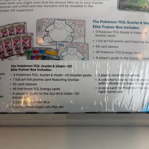 Pokmon Scarlet & Violet 151 Snorlax Elite Trainer Box 3-Pack Set Factory  Sealed